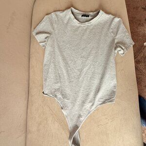 Naked Wardrobe Grey Tshirt Bodysuit